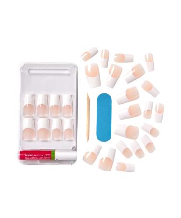 KISS Acrylic French False Nails Kit | Long Coffin White Tip Nails | Ready to Wear Gel & Manicure | Easy Apply Long-Lasting | International Shipping - Buy Online on GoSupps.com