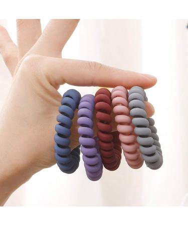 Pengxiaomei 10 Pcs Spiral Hair Ties - Colorful Matte Ponytail Holders for Women in 10 Style Colors - Buy Online on GoSupps.com