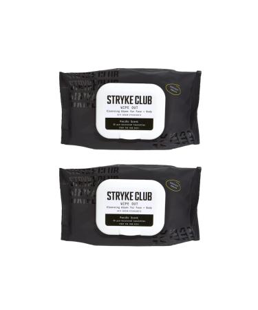 Stryke Club Face Cleansing Wipes Biodegradable Face Towels Fight & Treat Breakouts Dermatologist Formulated Face & Body Wipes for Teens with Sodium Hypochlorite (60 Facial Wipes) 30 Count (Pack of 2)