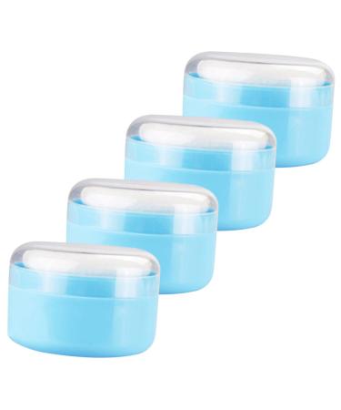 TOYANDONA 4pcs Body Powder Puff Box Travel Container Baby Powder Lotion Makeup Powder Puff Cushion Puff Travel Baby Powder Travel Powder Container Dry Puff Charming Blue Baby Plastic 8x8x6cm Blue