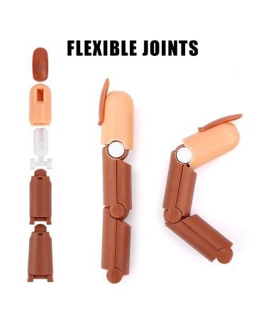 Practice Finger for Acrylic Nails with 100 Brown Nail Tips | Adjustable Fake Mannequin Finger Base for Nail Art Training - Buy Online on GoSupps.com
