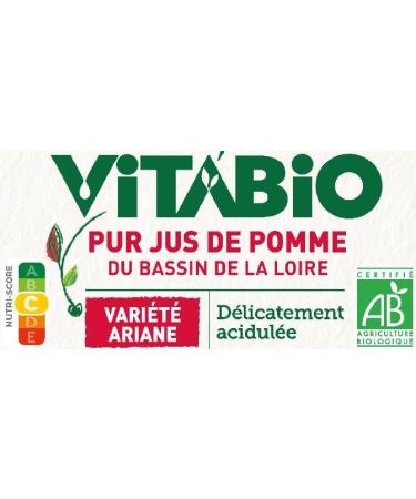 VITABIO - 100% Pure Juice - Ariane Apple - 750ml - ORGANIC - Pack of 6 - Buy Online on GoSupps.com