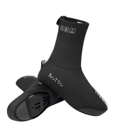 ROTTO Overshoes Bicycle Shoecover Unisex Winter Cold Protection Waterproof for Cycling Road Bike MTB Medium Black