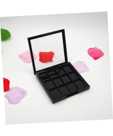 PLAFOPE 4 Pcs 12 Empty Eye Shadow Pallet Acrylic Makeup Cosmetic Pallet Empty Makeup with Mirror Black - Buy Online on GoSupps.com