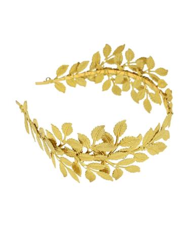Golden Laurel Leaf Crown Tiara | Greek Roman Costume Accessory | Women's Headband Hair Comb | Bridal Wedding Headpiece - Buy Online on GoSupps.com