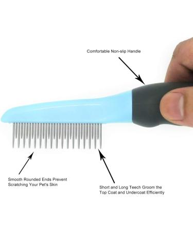 Detangling Comb Dog & Cat Grooming Cat Brush for Long Hair Dog Shedding Brush & Cat Hair Remover Dematting Tool for Dogs with Long & Short Stainless Steel Metal Teeth Comb - Buy Online on GoSupps.com