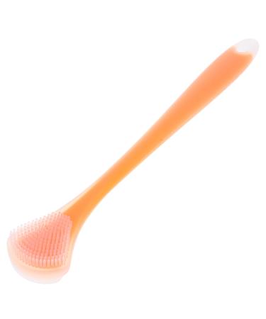 Beavorty Tongue Scraper silicone Tongue Cleaners Double Sided Tongue Brush Oral Care Cleaners Dental Scrapers Kits Professional Eliminate Bad Breath Orange