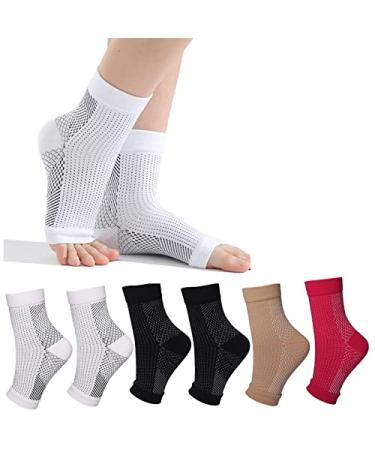 Vubatin Neuropathy Socks for Women  6Pairs Soothe Compression Socks for Neuropathy Pain  Ankle Brace Plantar Fasciitis Swelling Relief (L/XL)
