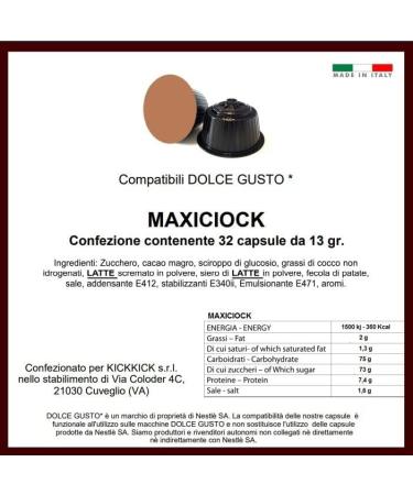  KICKKICK Kickkick Chocolate compatible with Nescafe Dolce Gusto - Instant chocolate pods - 32 capsules - Buy Online on GoSupps.com