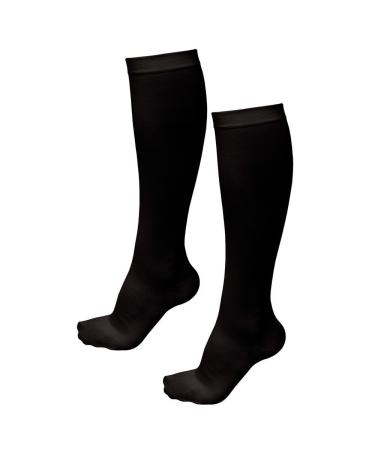 Deluxe Comfort Air Travel Compression Socks L/XL Enhances Circulation Spider & Varicose Vein Relief Black Large/X-Large