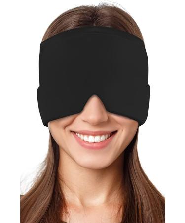 Migraine Relief Hat | Ice Head Wrap Headache Relief Cap Ice Pack Eye Mask Cold & Hot Therapy Stretchy Comfortable for Puffy Eyes Tension Sinus & Stress Relief