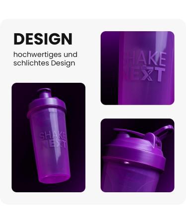 Shakenext 700ml Protein Shaker Bottle with Mixing Ball - Stainless Steel Dishwasher Safe Discharge Lid - Purple Fitness Protein & Shake Blender - Buy Online on GoSupps.com