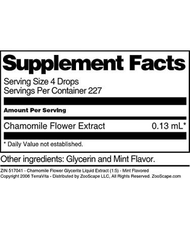 Chamomile Flower Glycerite Liquid Extract (1:5) - Mint Flavored (1 oz ZIN: 517041) - 3 Pack - Buy Online on GoSupps.com