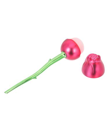 Beaupretty Oval Makeup Rose Flower Makeup Blush Brush: Handle Cosmetic Brush with Rose Shape Lid Face Makeup Foundation Brush Makeup for Bronzer Loose Contouring Cream Makeup Foundation