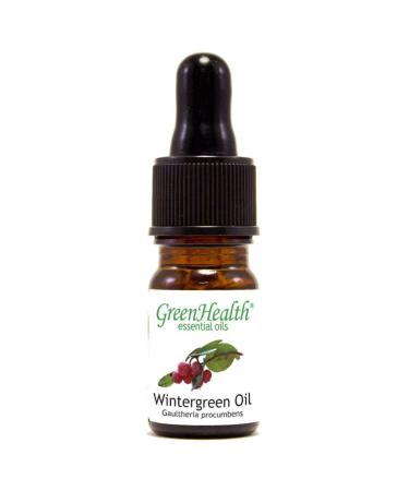 GreenHealth Wintergreen Essential Oil 100% Pure & Natural 5 ml (1/6 fl oz) Undiluted Aromatherapy Oil in Amber Glass Bottle