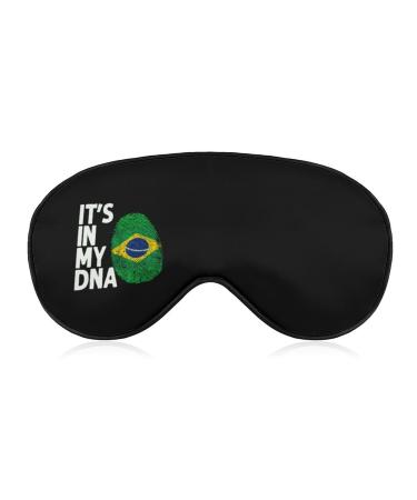 It's in My DNA Brazil Flag1 Soft Sleep Mask with Adjustable Strap Effective Shading Eye Mask Cover Funny Blindfold for Women Men