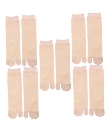 Beaupretty 5 Pairs Flops Socks Summer Socks Anti-skidding Stockings Compression Anklets Two- Toe Socks Universal Stockings Elastic Socks Two-toe Stockings Japanese Style Socks Simple Socks
