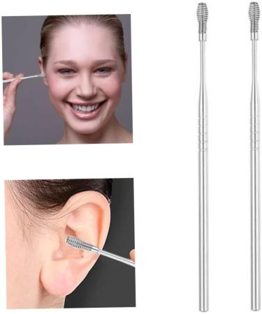Stainless Steel Earpick Set - Spiral Earwax Removal Tool | 2pcs Ear Care Cleaner for Effective Ear Hygiene - Buy Online on GoSupps.com