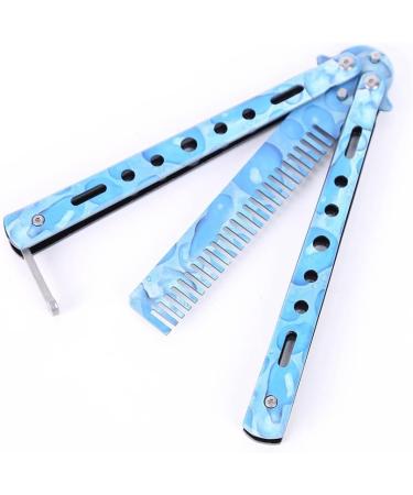 Butterfly Scissors Comb Stainless Steel 3D Color Titanium Comb Practice Butterfly Scissors Foldable Practice Comb - Buy Online on GoSupps.com
