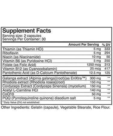 BB Company InergyPLUS | Energy Vitamins for Women | Natural Fatigue Support & Focus Supplements | B12 Folic Acid Rhodiola Cordyceps CoQ10 | 60 Ct Unflavored - Buy Online on GoSupps.com