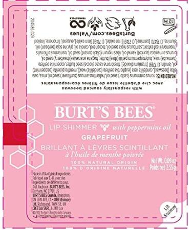 Burt's Bees Lip Shimmer Grapefruit 2.55g - 100% Natural Lip Color - Buy Online on GoSupps.com