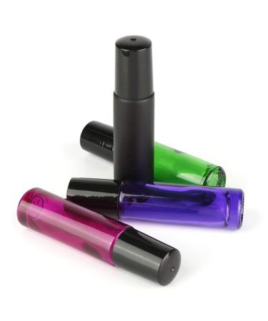 6Pcs 10ml Black Glass Roller Bottles with Metal Roller Ball - for Essential Oils, Aromatherapy, Perfume - Includes Dropper - Buy Online on GoSupps.com