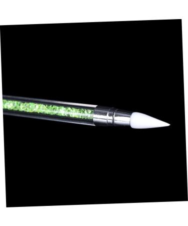 Silicone Head Nail Tool Manicure Tools Hollow Out Silicone Head Green Nail Pen Nail Art Carving Nail medium Green - Buy Online on GoSupps.com