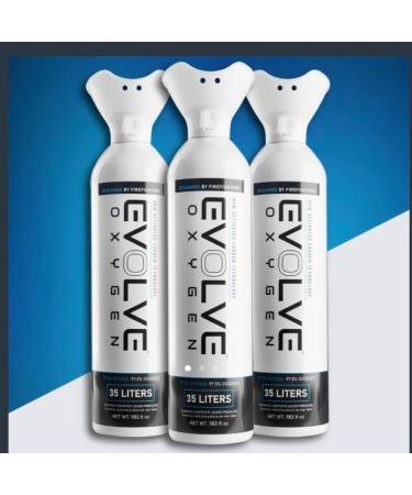 Value Size Evolve 35 Liter Pure Oxygen Canister with Breathing Mask | Portable Oxygen Can | Ideal for Home Use and Outdoor Activities | Designed by Firefighters | Pack of 3|Quick Ship - Buy Online on GoSupps.com