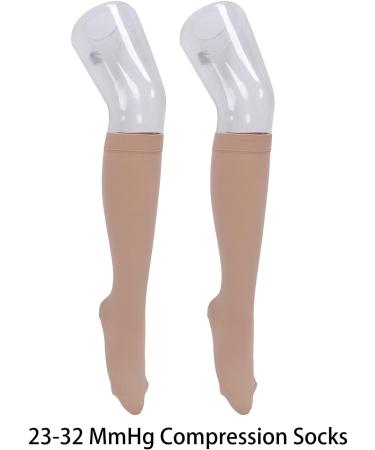 Compression Socks 23-32 mmHg for Pain Relief & Varicose Veins - Elastic Knee High Stockings - Buy Online on GoSupps.com