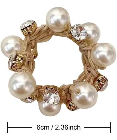 Mivanta Pearl Hair Scrunchies Elastic Hair pes Ponytail Holder Scrunchies Tightening Hair Hair Accessories for Women and Girls Daily Life - Buy Online on GoSupps.com