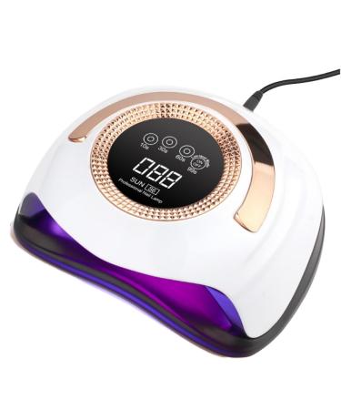UV LED Nail Lamp Fast Nail Curing Lamps for Home & Salon Led Nail Dryer for Gel Polish with Automatic Sensor/4 Timer Setting Handle Professional Nail Art Tool (Gold)