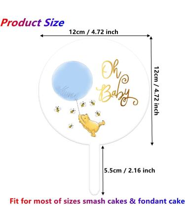 Pooh Cake Topper Acrylic Cute Winnie Cake Topper For Birthday Party Cake Decorations Baby Shower Decorations Perfect Addition For Winnie Bee Theme Party Supplies 1 St Birthday Style a - Buy Online on GoSupps.com