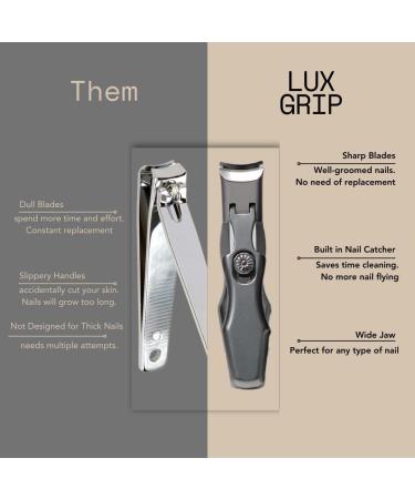 Buy German Nail Clipper for Thick & Ingrown Nails | Wide Open Toenail Clippers for Seniors | No Splash Black Nail Clippers - Buy Online on GoSupps.com