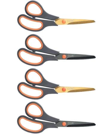 CCR Scissors 8 Inch Soft Comfort-Grip Handles Sharp Titanium Coating Blades  4-Pack - Buy Online on GoSupps.com