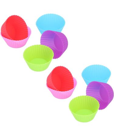 10Pcs Silicone Baking Cups Muffin Cup Cake Resuable Muffin Cupcake Liners with 5 Multicolor Cake Cupcake Liners Cups for Home Bakery - Buy Online on GoSupps.com