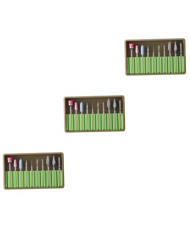 minkissy 3 Sets Nails Kits Nail Drill Replacement Bits Nail File Manicure Sand Tool Nail Grinding Head Diamond Nail Bit Nail Grinding Polisher Nail Drill Bit Brush Ceramics Sand Tools