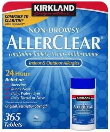 DIINGO Pill Case & Kirkland AllerClear Antihistamine 10mg Bundle - 365 Tablets for Allergy Relief - International Shipping - Buy Online on GoSupps.com