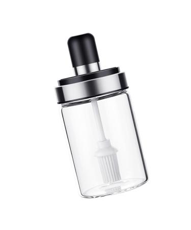 Zerodeko Honey Containers Glass Dispenser 1pc Oil Brush Seasoning Jar Combination Grease Stainless Steel Kitchen Soy Sauce Bottle Grease Container