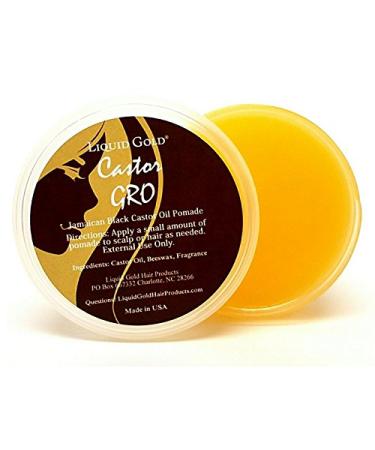 Liquid Gold Jamaican Black Castor Oil Pomade for Faster Growing Longer Hair. Thickens Thinning Hair  Reduces Hair Fall  Softens Hair & Rapidly Stimulates Faster Hair Growth. 2oz
