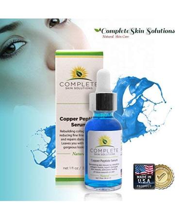 Copper Peptide Face Serum Collagen 1oz/30ml - Anti-Aging Solution for Youthful Skin - Buy Online on GoSupps.com