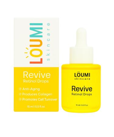 LOUMI Skincare Revive Retinol Drops | Lightweight Night Serum for Smoother Looking Skin | Helps Improve Texture & Radiance | HPR Retinoid Hyaluronic Acid & Botanical Oils | Vegan Cruelty-Free 20ml