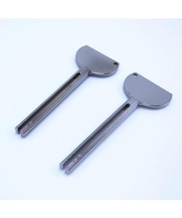 Healifty Metal Tube Squeezer Pack of 2 - Rolling Toothpaste & Tube Key Squeezer Tool - Bathroom Accessories for Saving Toothpaste, Cosmetic, Oil, Cream, Paint - 2pcs Silver - Buy Online on GoSupps.com