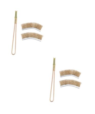 NOLITOY 2 Sets Bird Cage Cleaning Brush Metal Wire Brush Pet Items Bird Supplies Cage Birdcage Broom 24X3X2CMx2pcs As Shownx2pcs