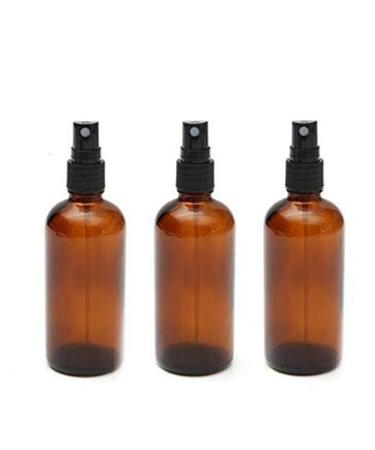 Empty refillable glass spray bottles with fine fog Bernstein-colored portable cosmetic caterpillar container for skin care 3 pieces per 100 ml