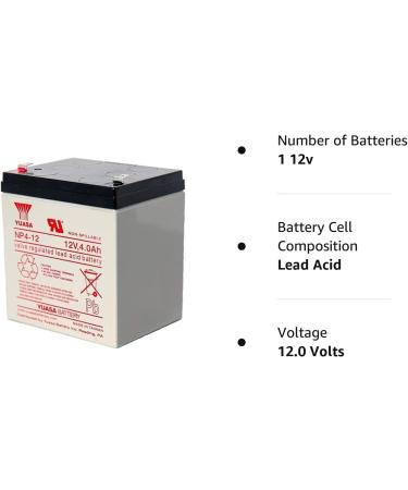 YUASA Battery NP4-12 12 V 4AH Battery - Buy Online on GoSupps.com