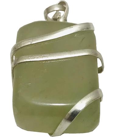 Green Jade Tumbled Stone Pendant Necklace - Energizing Crystal for Meditation & Yoga - Ideal Spiritual Gift for Him & Her - Buy Online on GoSupps.com