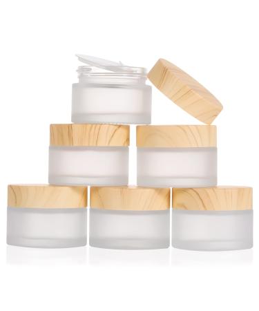 6 pieces of glass jaws 30ml empty cans cream container small doses with cover made of wood grain matted glass intellers used for cosmetics lip balm lotions creams sampling travel containers 6 x 30ml - Buy Online on GoSupps.com