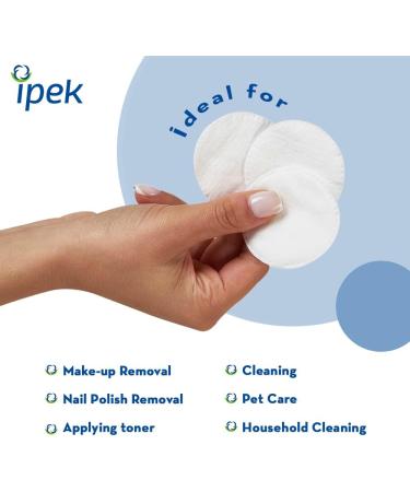 Ipek Makeup Remover Pads 300 Count 100% Pure Cotton Wool Pad Round Eye Make Up Pads Lint Free Cosmetic Rounds Soft and Absorbent Face Cleansing Pads Removed Pads for Nail Disposable White 3 Packs x 100 Pcs - Buy Online on GoSupps.com