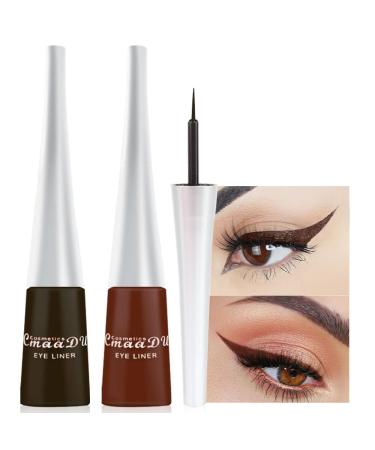 evpct 2Pcs Dark Brown Coffee Liquid Eyeliner Colorful Set Waterproof Colored Color Eye Liners for Women Stamps Shapes for Eyes delineadores de colores para ojos delineador de ojos contra el agua 15&16 2 Count (Pack of 1)...