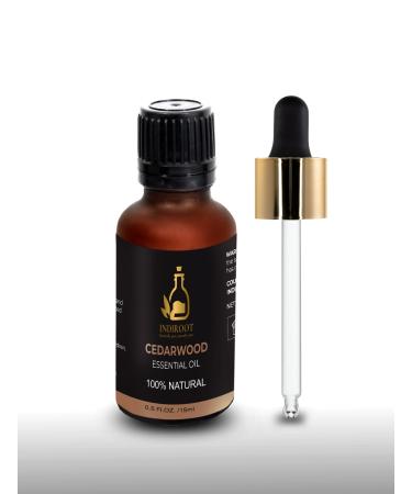 Indiroot Cedarwood Cedrus deodara Essential Oil 100% Natural 0.5 Fl Oz 15ml